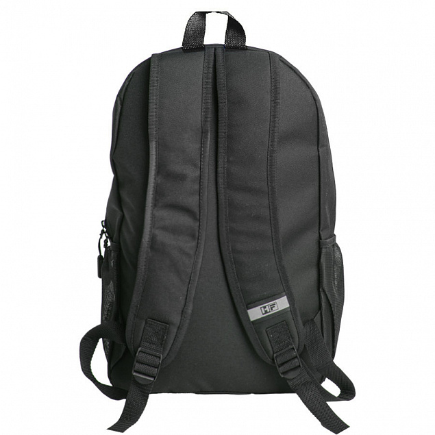 Рюкзак PLUS, чёрный/синий, 44 x 26 x 12 см, 100% полиэстер 600D с логотипом в Самаре заказать по выгодной цене в кибермаркете AvroraStore