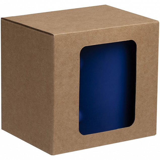 Коробка с окном для кружки Window, ver.2, крафт с логотипом в Самаре заказать по выгодной цене в кибермаркете AvroraStore