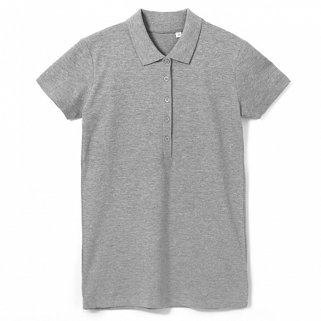 Рубашка поло женская PHOENIX WOMEN, серый меланж с логотипом в Самаре заказать по выгодной цене в кибермаркете AvroraStore