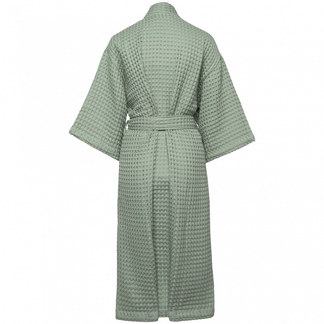Халат вафельный женский Boho Kimono, зеленая мята с логотипом в Самаре заказать по выгодной цене в кибермаркете AvroraStore