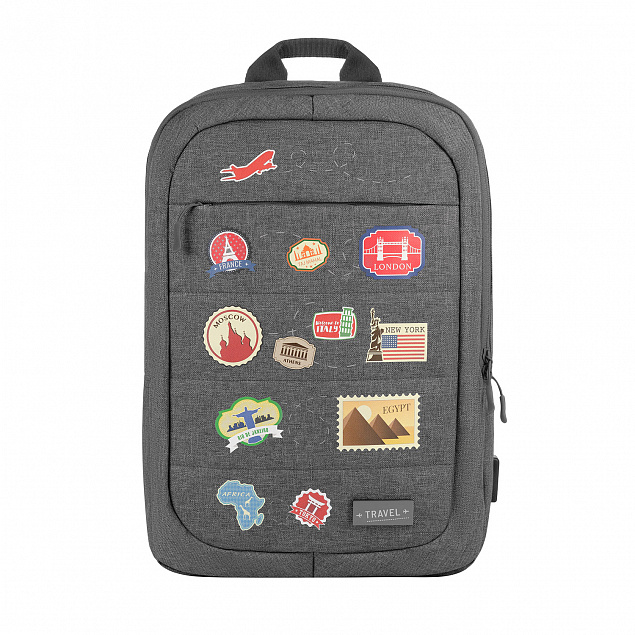 Рюкзак Eclipse с USB разъемом, серый с логотипом в Самаре заказать по выгодной цене в кибермаркете AvroraStore