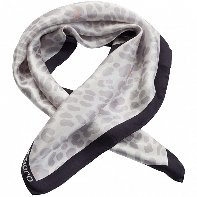 Платок Leopardo Silk, серый с логотипом в Самаре заказать по выгодной цене в кибермаркете AvroraStore