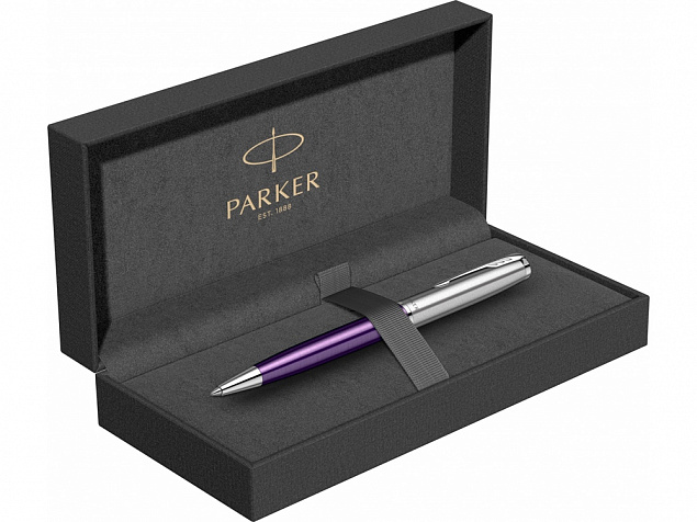 Ручка шариковая Parker «Sonnet Essentials Violet SB Steel CT» с логотипом в Самаре заказать по выгодной цене в кибермаркете AvroraStore