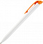Ручка шариковая Favorite, белая с оранжевым с логотипом в Самаре заказать по выгодной цене в кибермаркете AvroraStore