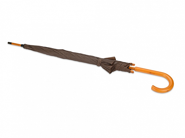 Зонт-трость полуавтоматический с деревянной ручкой с логотипом в Самаре заказать по выгодной цене в кибермаркете AvroraStore