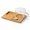 Набор MORKEL:чашка, ложка, подставка, бамбук, боросиликатное стекло с логотипом в Самаре заказать по выгодной цене в кибермаркете AvroraStore