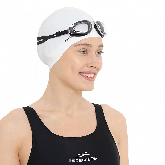 Шапочка для плавания Nuance, белая с логотипом в Самаре заказать по выгодной цене в кибермаркете AvroraStore