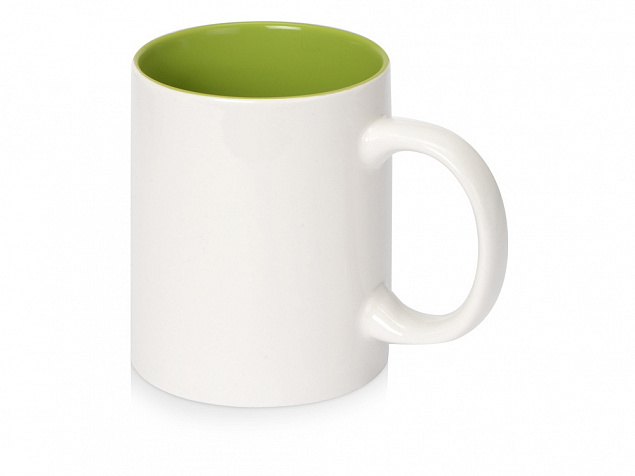 Кружка Sublime Color XL для сублимации 440мл, белый/зеленое яблоко с логотипом в Самаре заказать по выгодной цене в кибермаркете AvroraStore