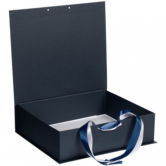 Коробка на лентах Tie Up, серебристая с логотипом в Самаре заказать по выгодной цене в кибермаркете AvroraStore