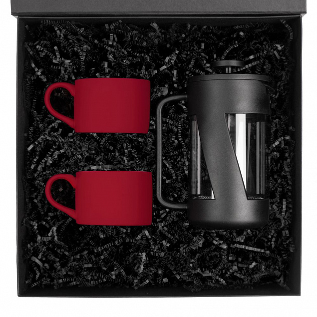 Набор для чая на 2 персоны Best Morning, красный с логотипом в Самаре заказать по выгодной цене в кибермаркете AvroraStore