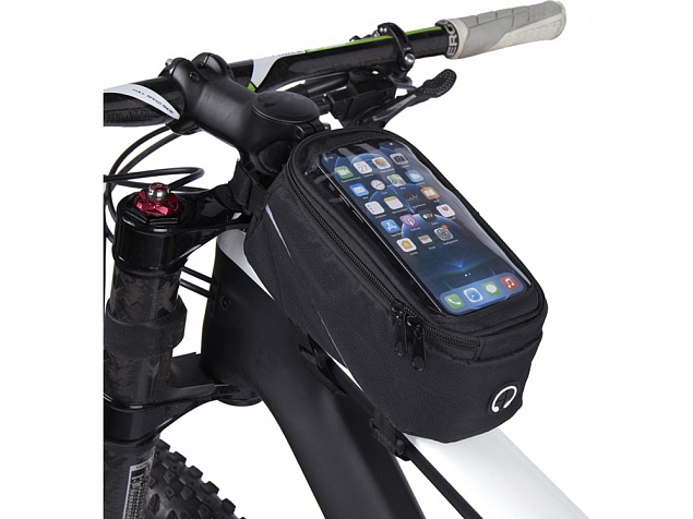 Mathieu, велосумка с карманом для телефона, черный с логотипом в Самаре заказать по выгодной цене в кибермаркете AvroraStore