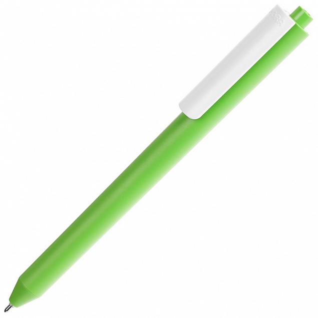 Ручка шариковая Pigra P03 Mat, светло-зеленая с белым с логотипом в Самаре заказать по выгодной цене в кибермаркете AvroraStore