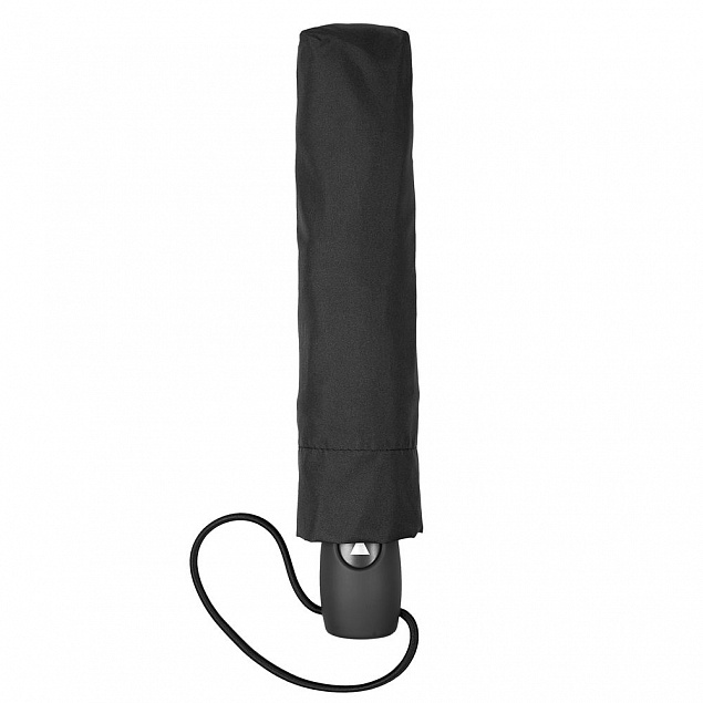 Зонт складной Comfort, черный с логотипом в Самаре заказать по выгодной цене в кибермаркете AvroraStore
