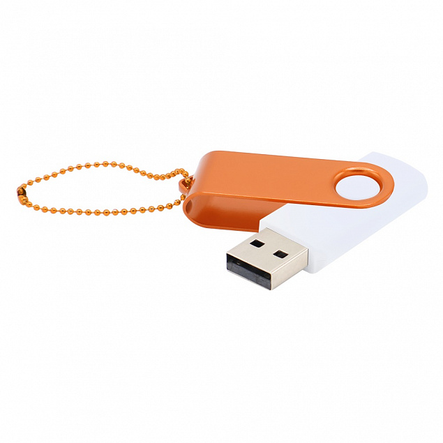 Флешка Designer To Go 2.0 USB 16Gb, белый/оранжевый с логотипом в Самаре заказать по выгодной цене в кибермаркете AvroraStore