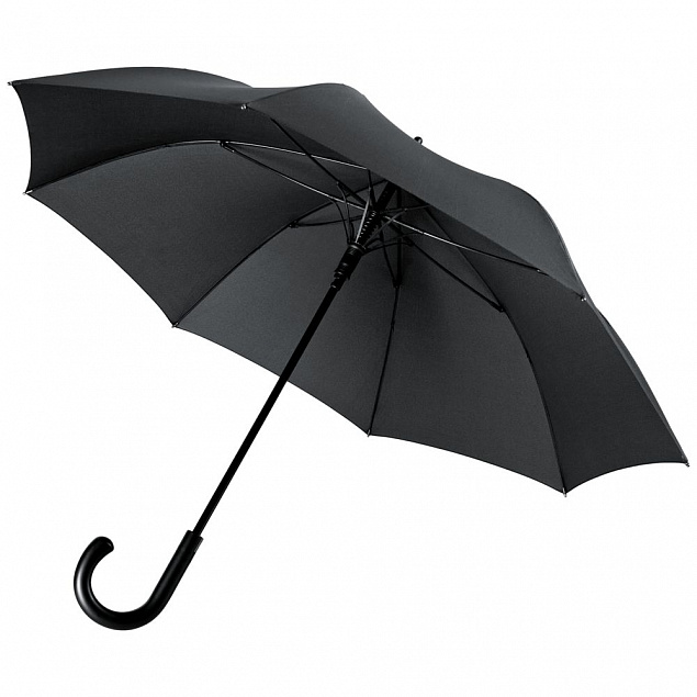 Зонт-трость Alessio, черный с логотипом в Самаре заказать по выгодной цене в кибермаркете AvroraStore