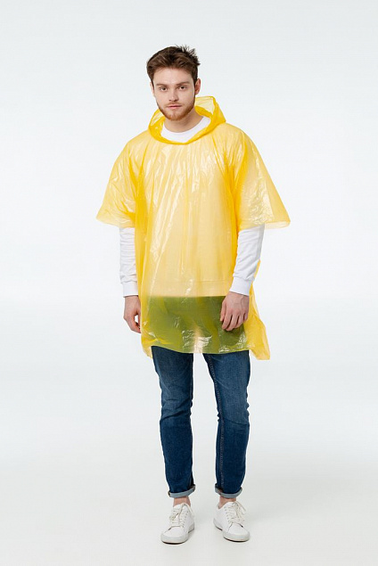 Дождевик-пончо RainProof, желтый с логотипом в Самаре заказать по выгодной цене в кибермаркете AvroraStore