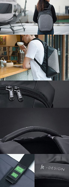 Рюкзак ClickPack Pro, черный с серым с логотипом в Самаре заказать по выгодной цене в кибермаркете AvroraStore
