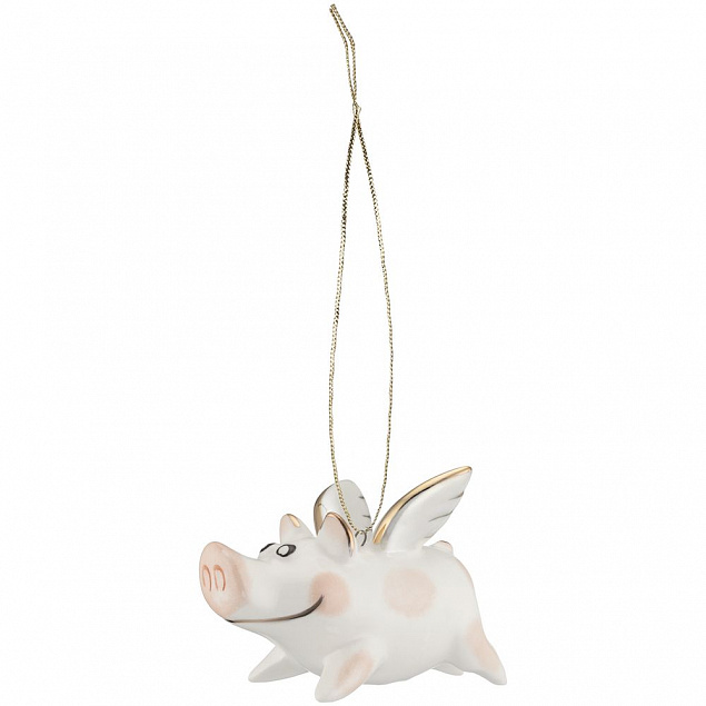 Фарфоровая елочная игрушка Piggy Wingy с логотипом в Самаре заказать по выгодной цене в кибермаркете AvroraStore