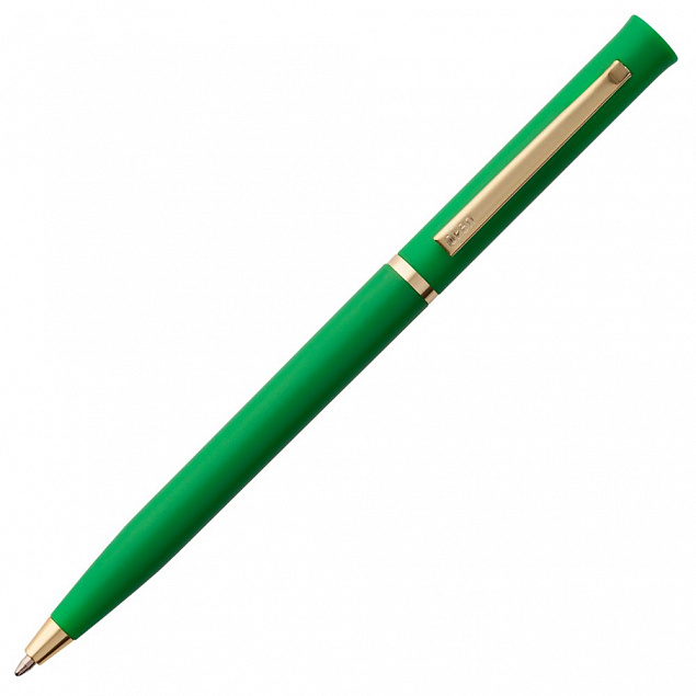 Ручка шариковая Euro Gold, зеленая с логотипом в Самаре заказать по выгодной цене в кибермаркете AvroraStore