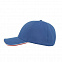 Бейсболка " Zoom Piping Sandvich", 6 клиньев,  застежка на липучке; синий; 30% хлопок, 65% полиэстер с логотипом в Самаре заказать по выгодной цене в кибермаркете AvroraStore