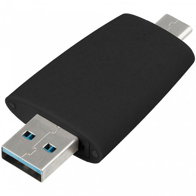 Флешка Pebble Type-C, USB 3.0, черная, 16 Гб с логотипом в Самаре заказать по выгодной цене в кибермаркете AvroraStore