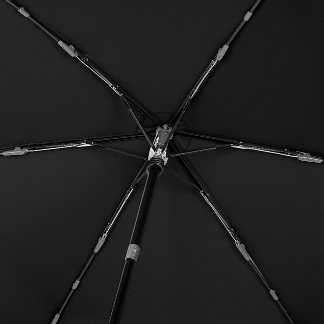 Зонт складной TS220 с безопасным механизмом, черный с логотипом в Самаре заказать по выгодной цене в кибермаркете AvroraStore