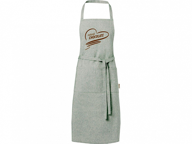 Pheebs 200 g/m² recycled cotton apron, зеленый яркий с логотипом в Самаре заказать по выгодной цене в кибермаркете AvroraStore