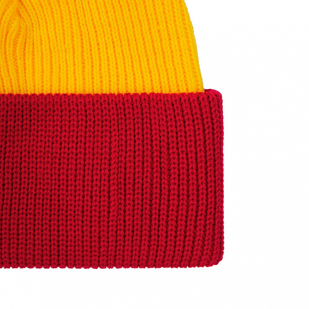 Шапка Snappy, желтая с красным с логотипом в Самаре заказать по выгодной цене в кибермаркете AvroraStore