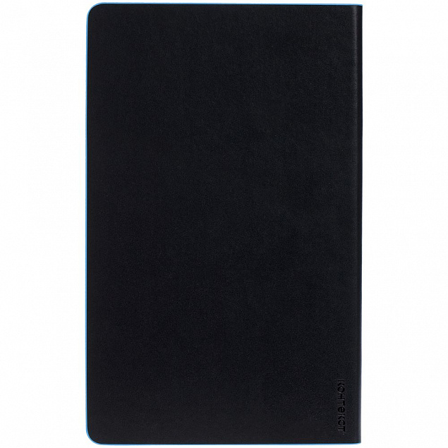 Ежедневник Trait, недатированный, черный с голубым с логотипом в Самаре заказать по выгодной цене в кибермаркете AvroraStore