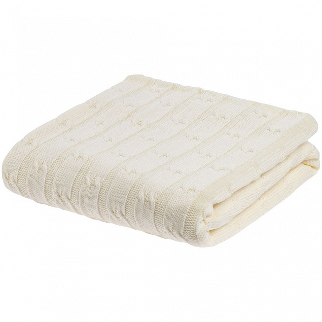 Плед Trenza, молочно-белый с логотипом в Самаре заказать по выгодной цене в кибермаркете AvroraStore