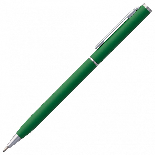 Ручка шариковая Hotel Chrome, ver.2, зеленая с логотипом в Самаре заказать по выгодной цене в кибермаркете AvroraStore