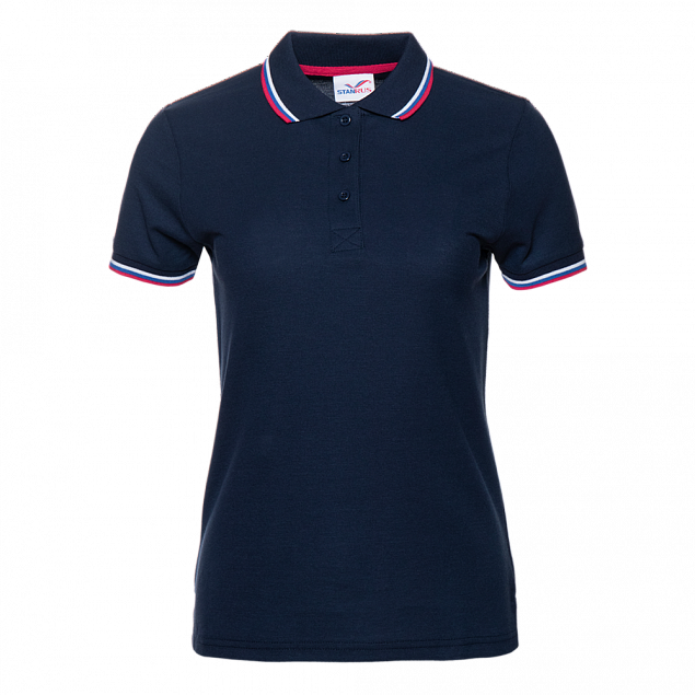 Рубашка поло Рубашка женская 04WRUS Тёмно-синий с логотипом в Самаре заказать по выгодной цене в кибермаркете AvroraStore