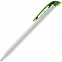Ручка шариковая Favorite, белая с зеленым с логотипом в Самаре заказать по выгодной цене в кибермаркете AvroraStore