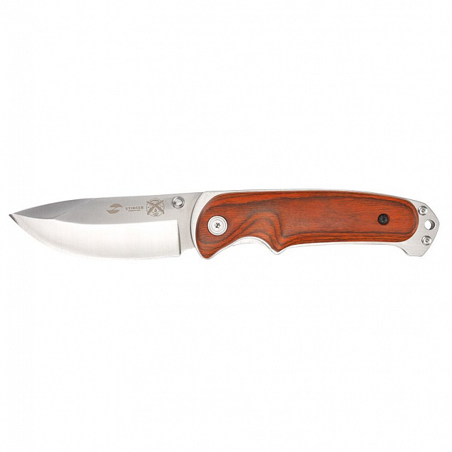 Складной нож Stinger 8236, коричневый с логотипом в Самаре заказать по выгодной цене в кибермаркете AvroraStore