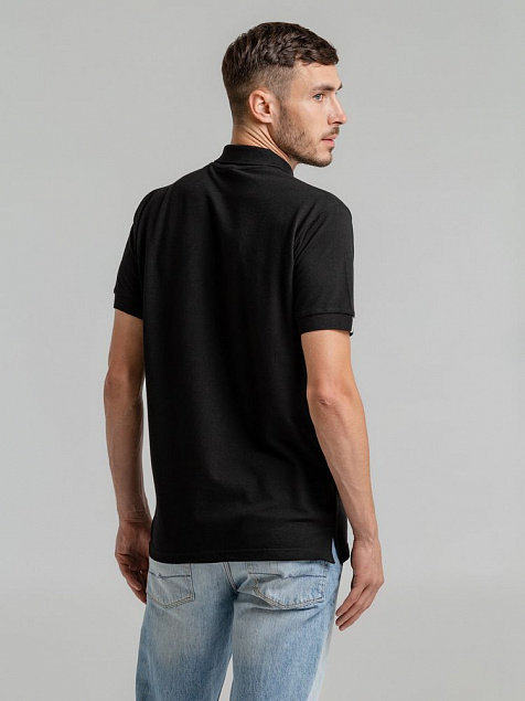 Рубашка поло мужская Virma Premium, черная с логотипом в Самаре заказать по выгодной цене в кибермаркете AvroraStore