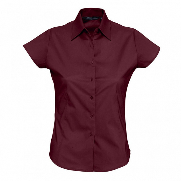 Рубашка женская с коротким рукавом Excess, бордовая с логотипом в Самаре заказать по выгодной цене в кибермаркете AvroraStore
