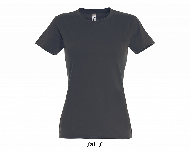 Фуфайка (футболка) IMPERIAL женская,Тёмно-серый/графит 3XL с логотипом в Самаре заказать по выгодной цене в кибермаркете AvroraStore