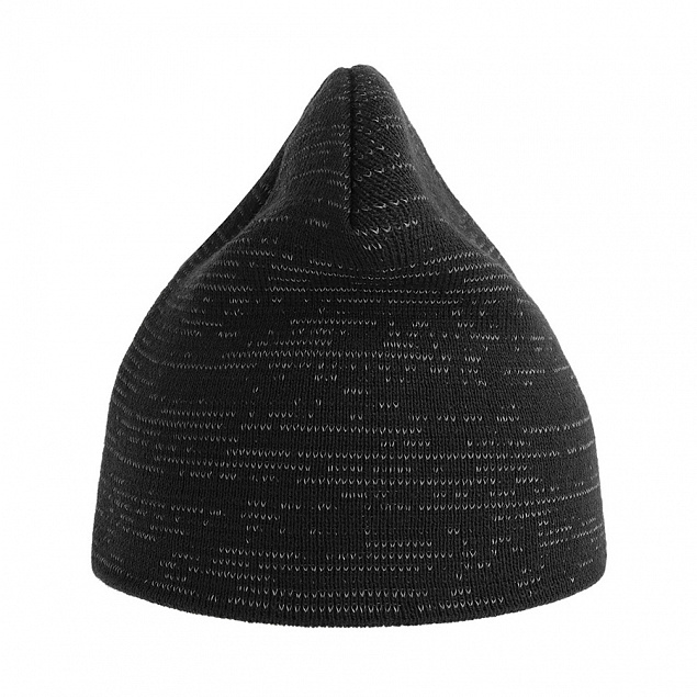 Шапка вязаная "SHINE" светоотражающая, черный, 50% переработанный полиэстер, 50% акрил  с логотипом в Самаре заказать по выгодной цене в кибермаркете AvroraStore