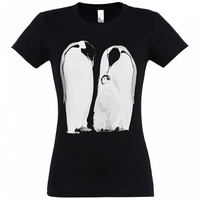 Футболка женская Like a Penguin, черная с логотипом в Самаре заказать по выгодной цене в кибермаркете AvroraStore