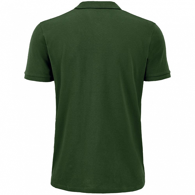 Рубашка поло мужская Planet Men, темно-зеленая с логотипом в Самаре заказать по выгодной цене в кибермаркете AvroraStore