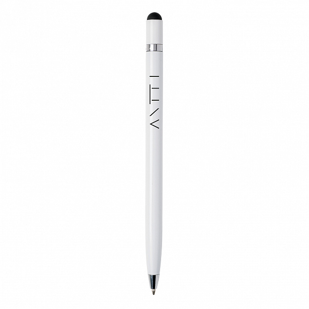 Металлическая ручка Simplistic, белый с логотипом в Самаре заказать по выгодной цене в кибермаркете AvroraStore