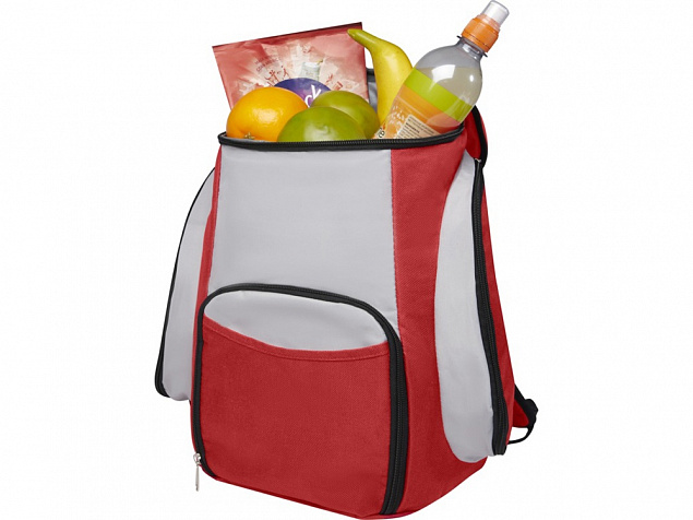 Brisbane, рюкзак-холодильник, серый/красный с логотипом в Самаре заказать по выгодной цене в кибермаркете AvroraStore