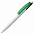 Ручка шариковая Bento, белая с зеленым с логотипом в Самаре заказать по выгодной цене в кибермаркете AvroraStore