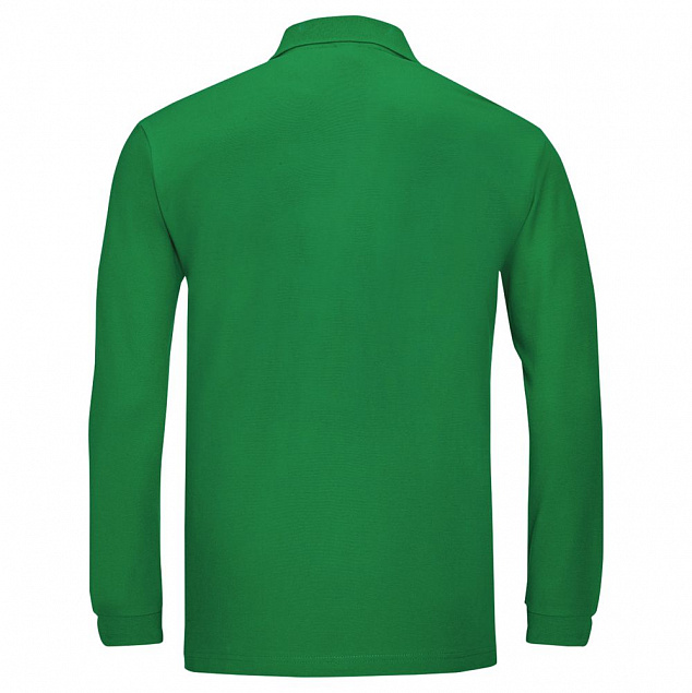 Рубашка поло мужская с длинным рукавом WINTER II 210 ярко-зеленая с логотипом в Самаре заказать по выгодной цене в кибермаркете AvroraStore