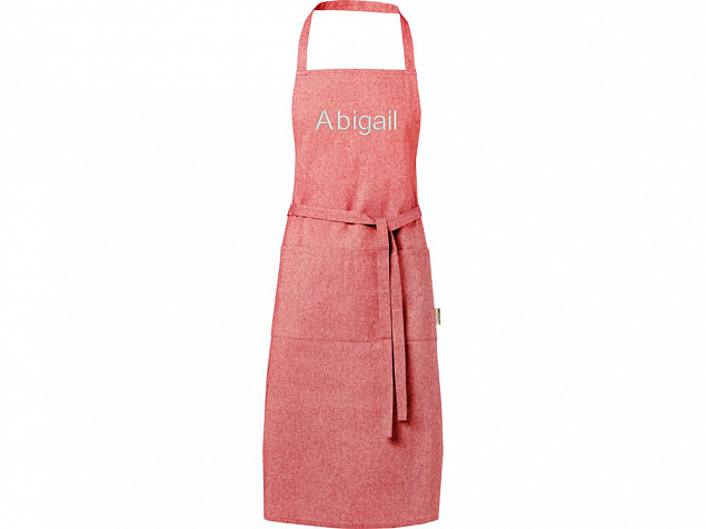 Pheebs 200 g/m² recycled cotton apron, красный яркий с логотипом в Самаре заказать по выгодной цене в кибермаркете AvroraStore