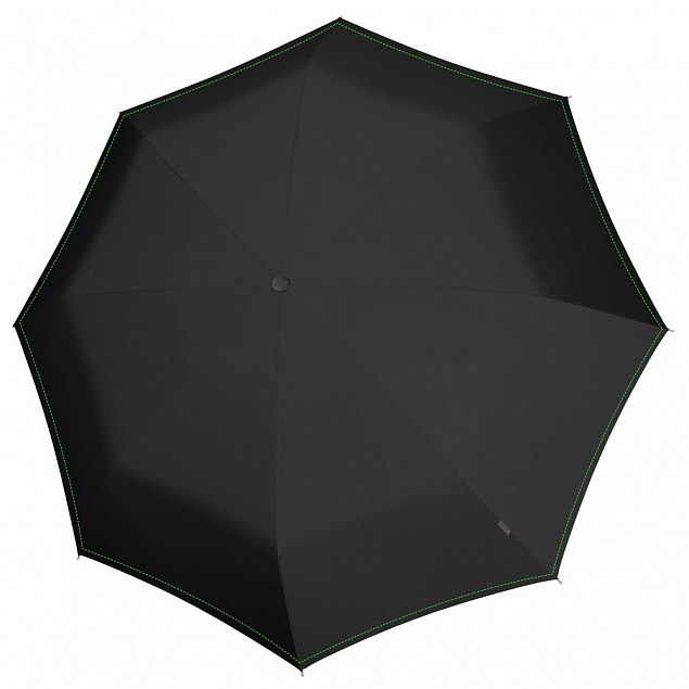 Складной зонт U.090, черный с неоново-зеленым с логотипом в Самаре заказать по выгодной цене в кибермаркете AvroraStore