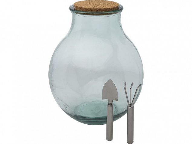 Tier Террариум из переработанного стекла с садовым набором , прозрачный с логотипом в Самаре заказать по выгодной цене в кибермаркете AvroraStore