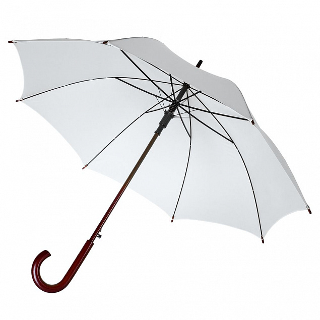 Зонт-трость Standard, белый с логотипом в Самаре заказать по выгодной цене в кибермаркете AvroraStore