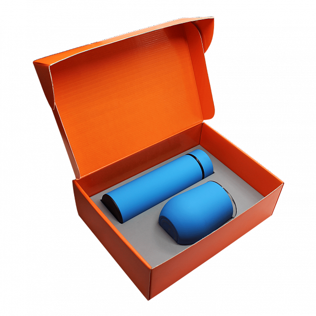 Набор Hot Box C (софт-тач) G, голубой с логотипом в Самаре заказать по выгодной цене в кибермаркете AvroraStore