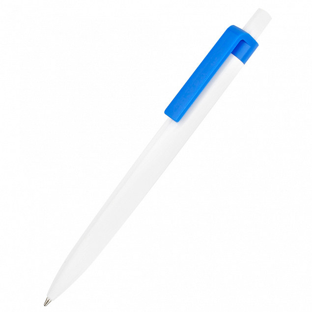 Ручка пластиковая Blancore, светло-синяя с логотипом в Самаре заказать по выгодной цене в кибермаркете AvroraStore